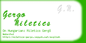 gergo miletics business card